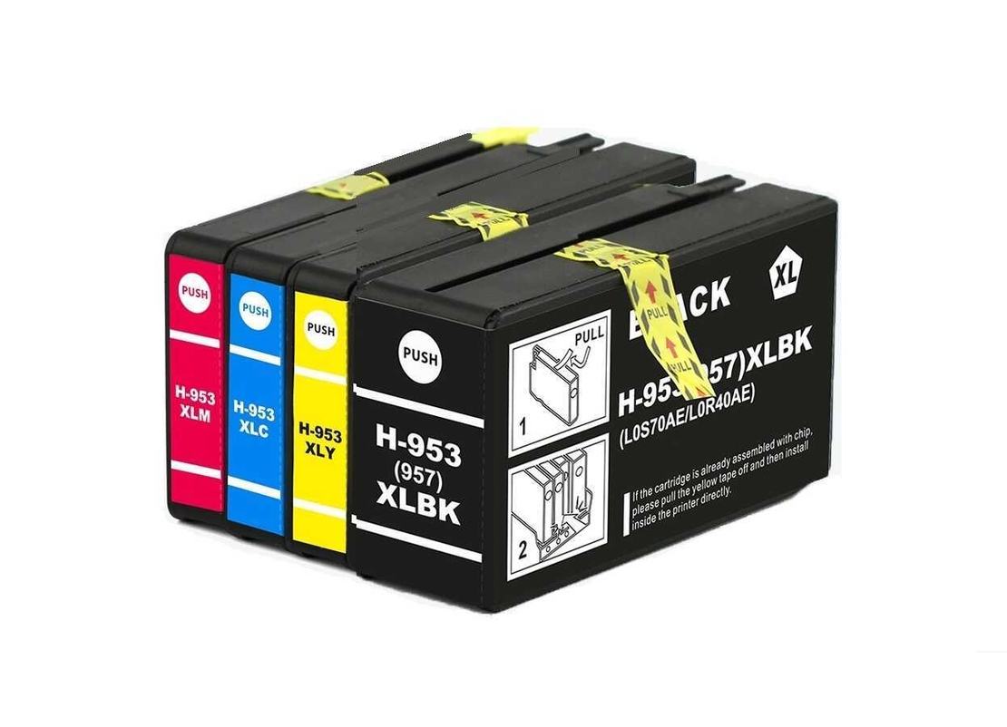 סט 4 ראשי דיו תואמים HP 953XL BK/C/M/Y – עדכני לגרסה האחרונה!
