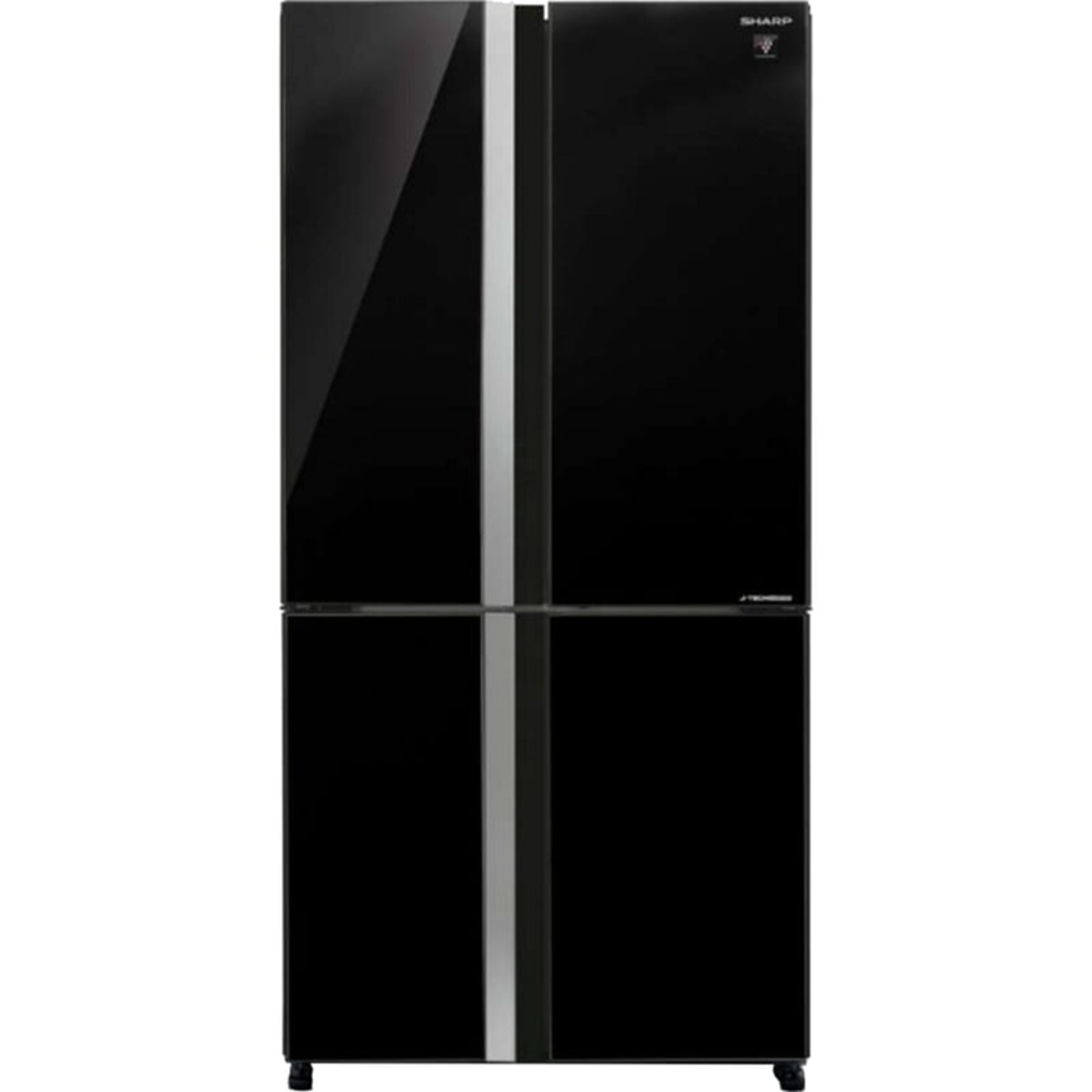 מקרר 4 דלתות 611 ליטר נטו Sharp SJ-FSRN87BK - גימור זכוכית שחורה