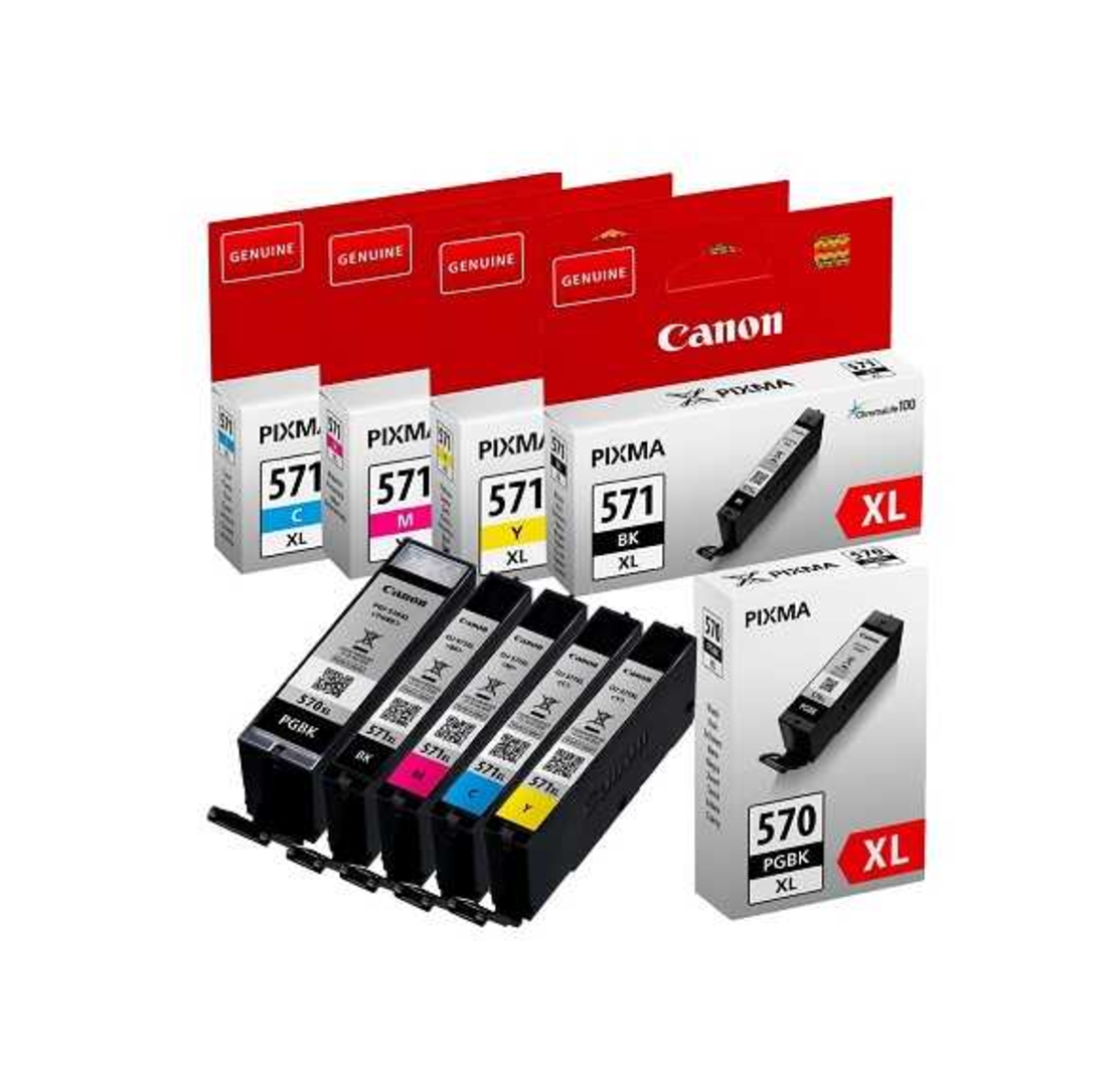 סט 5 ראשי דיו מקוריים CANON PGI570XL + CLI571XL