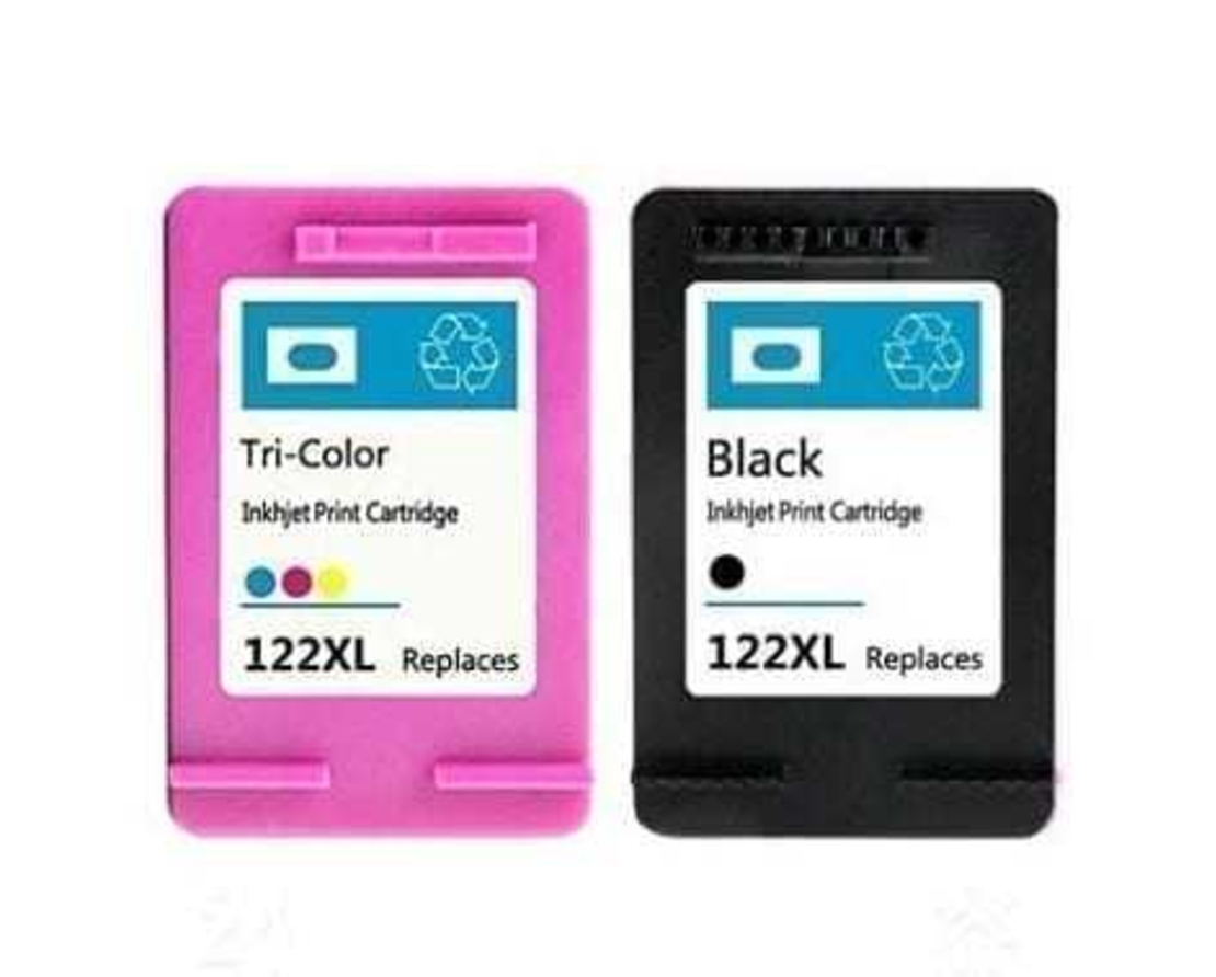זוג ראשי דיו תואמים: שחורHP 122XL + צבעוני HP 122XL