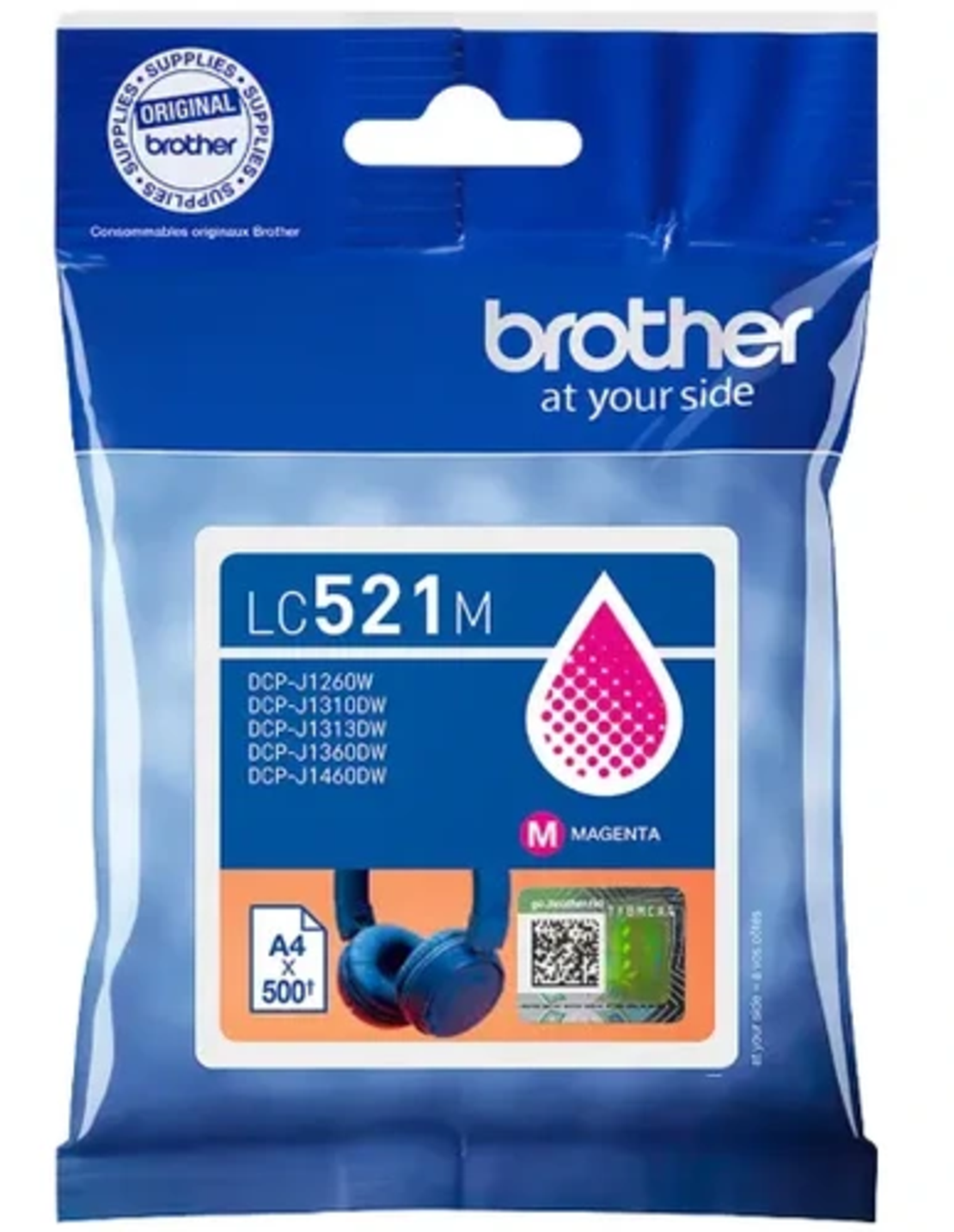 ראש דיו אדום מקורי brother lc521m