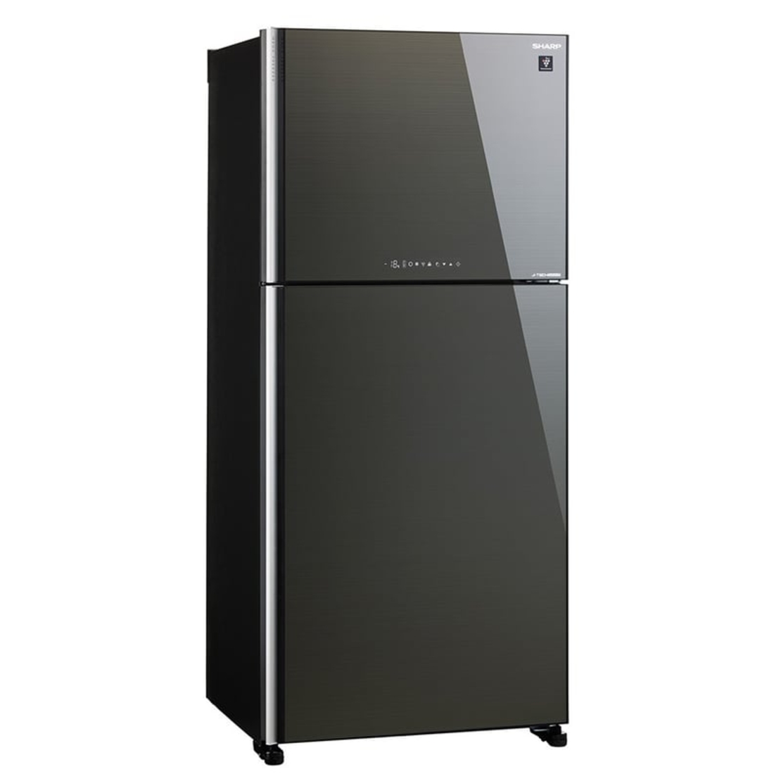 מקרר מקפיא עליון 600 ליטר נטו Sharp 4660 עם התקן שבת מובנה - גימור זכוכית סילבר מושחרת