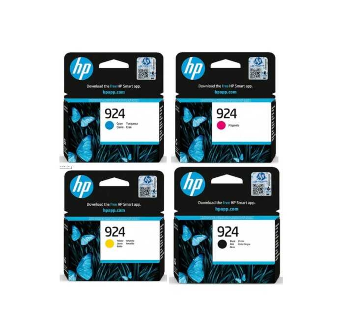 סט ראשי דיו מקוריים HP 924 bk/c/y/m