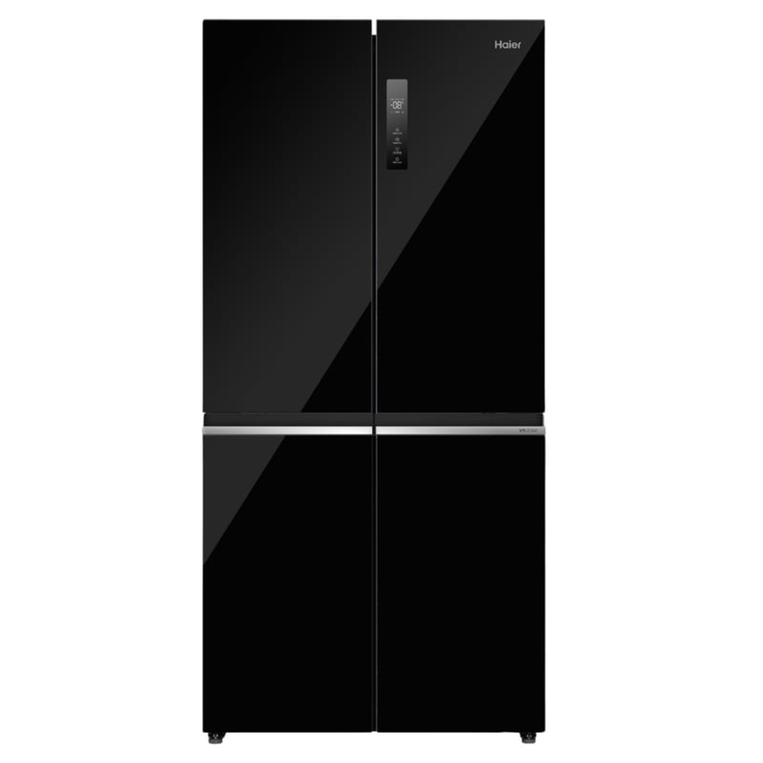 מקרר 4 דלתות 504 ליטר עם יצרן קרח Haier HRF5800FBI - זכוכית שחורה
