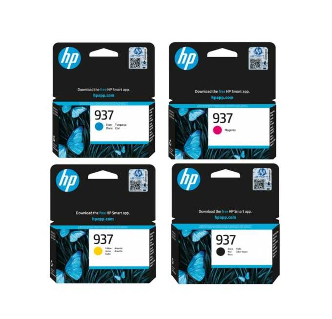 סט ראשי דיו מקורי Hp 937 bk/c/m/y