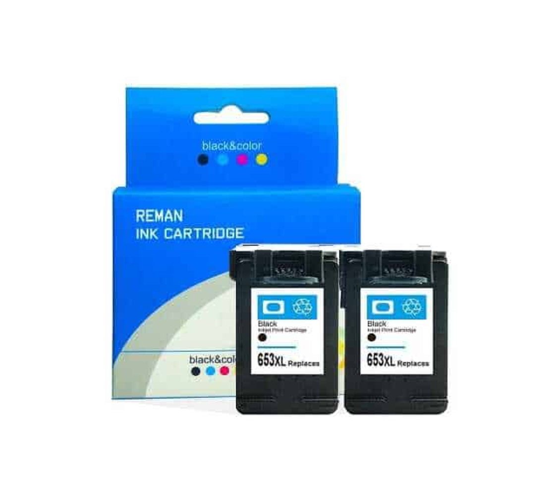 2 ראשי דיו תואמים שחורים HP 653xl
