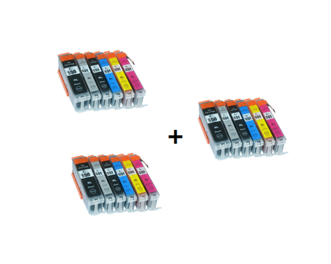 קנה 2 סטים pgi550+cli551 הכוללים 6 ראשי דיו + סט נוסף חינם.