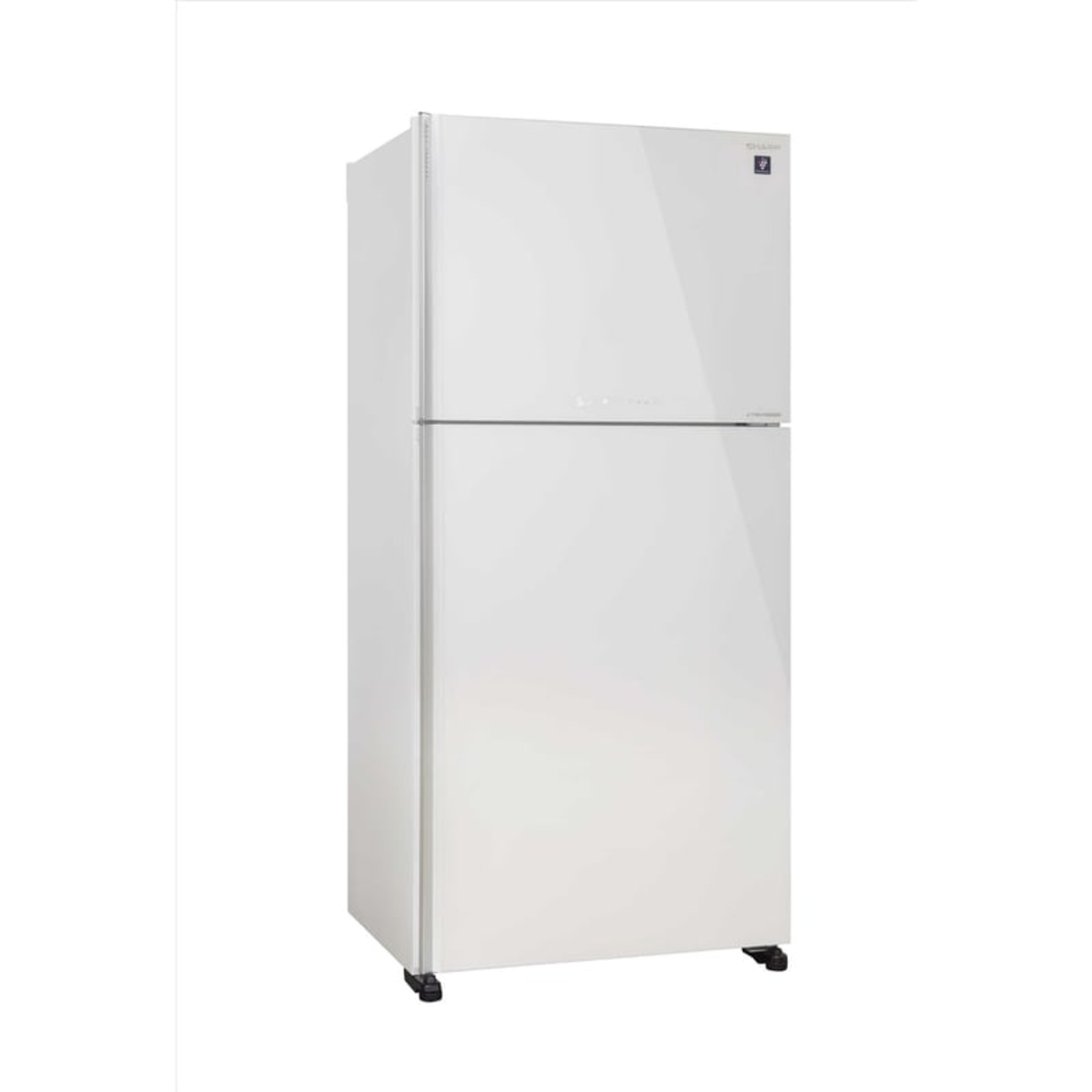 מקרר מקפיא עליון זכוכית לבנה דגם SHARP 4650 - התקן שבת מובנה - ראלקו יבואן רשמי