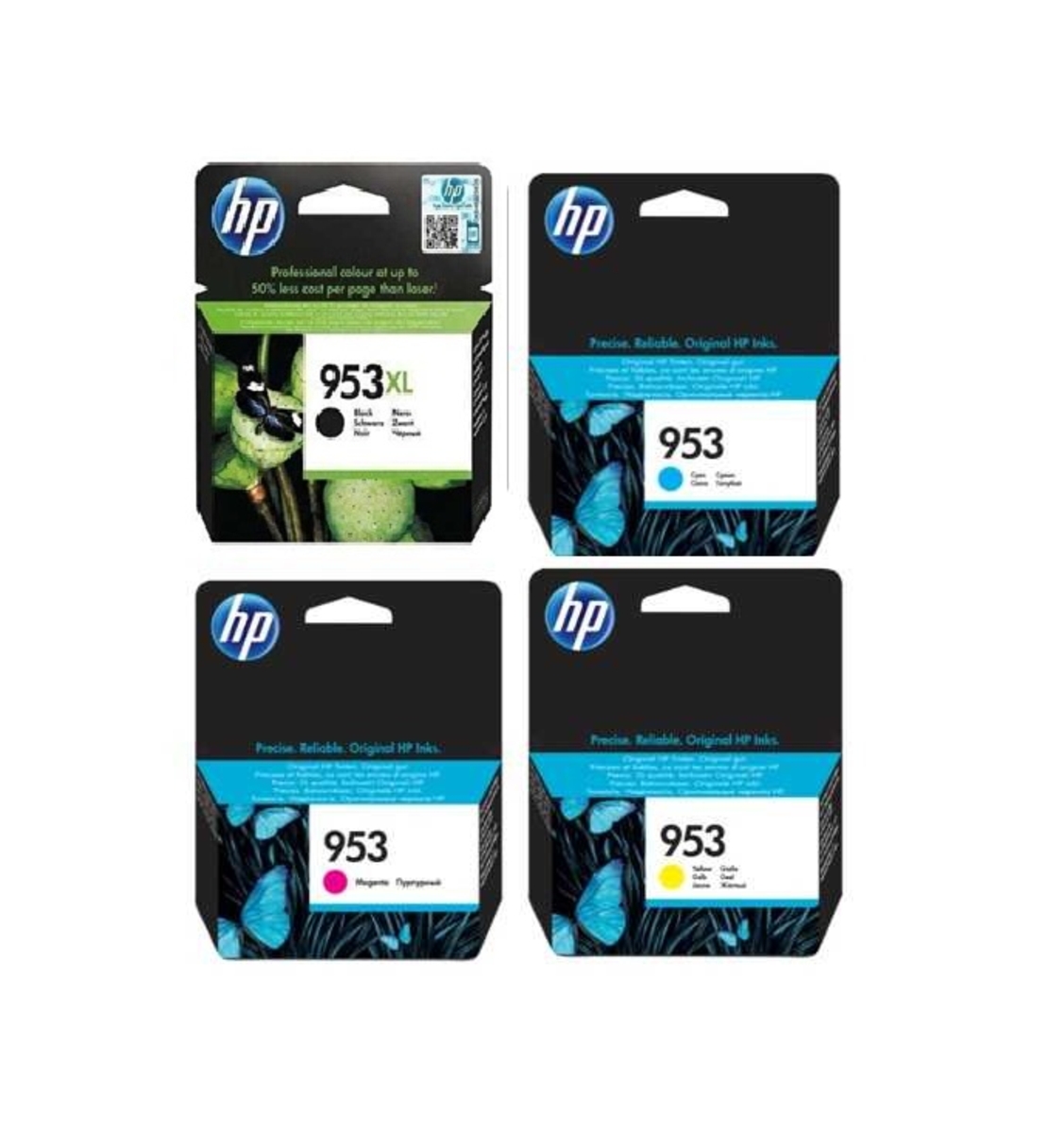 סט ראשי דיו מקורי: HP 953XL שחור + ראשי דיו hp 953c/m/y קטנים