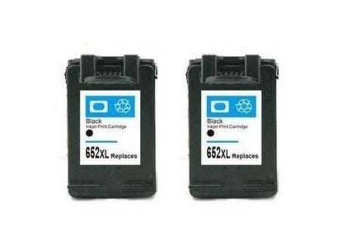 2 ראשי דיו שחורים תואמים HP 652XL