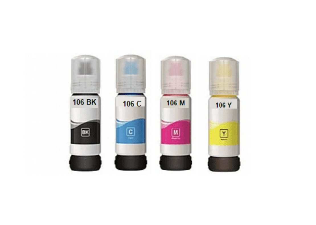 סט 4 מכלי דיו תואמים Epson 106 bk/c/m/y