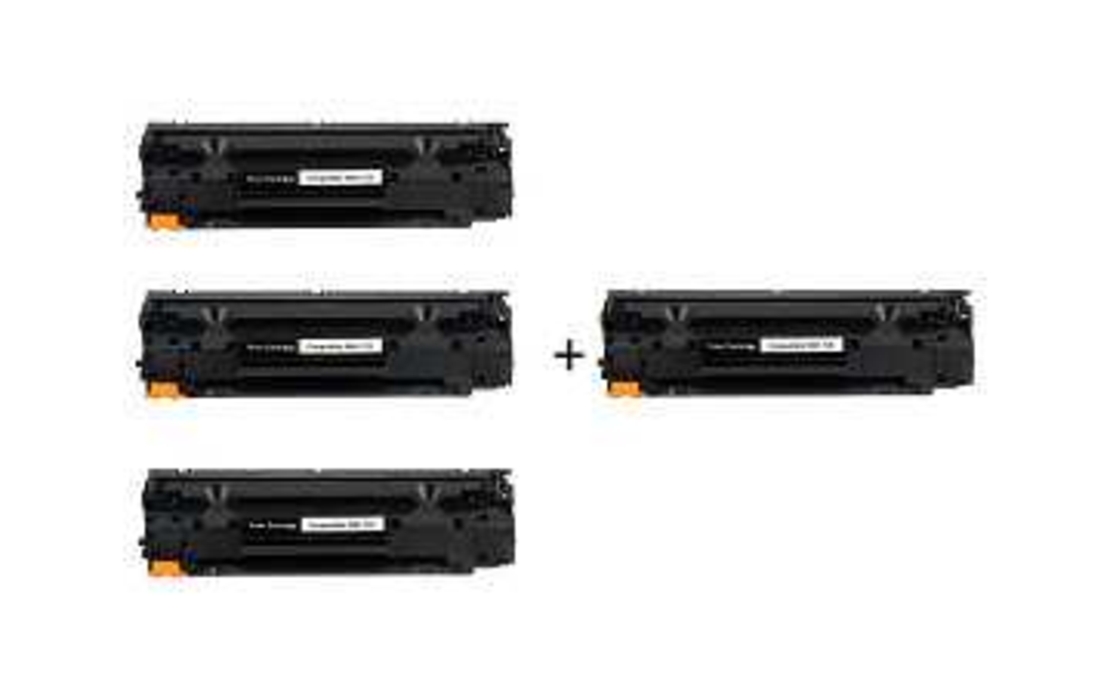 3 טונרים תואמים canon crg725 + טונר נוסף חינם.