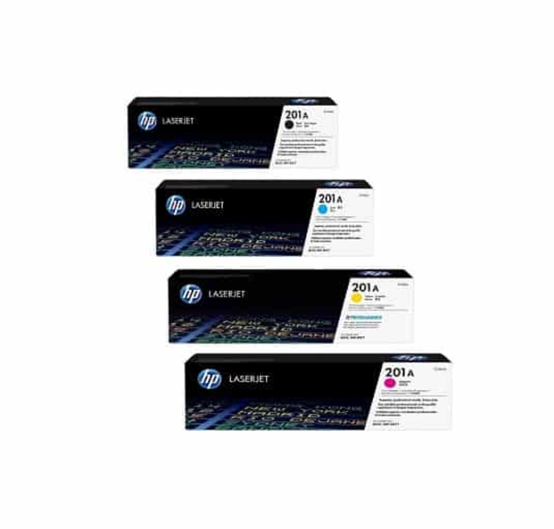 סט טונרים מקוריים HP 201A cf400a/cf401a/cf402a/cf403a