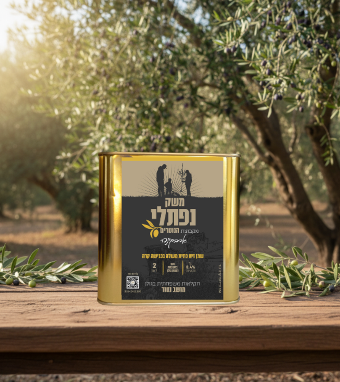 שמן זית - זן ארבקינה- 2 ליטר בפח