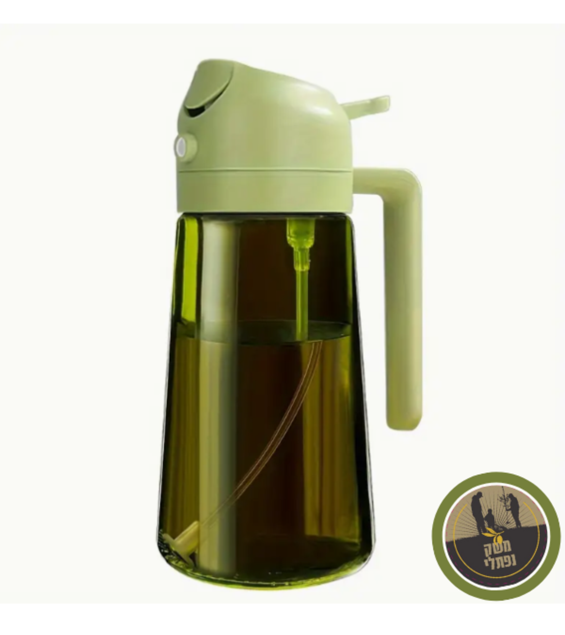 קנקן זכוכית למזיגה וריסוס שמן זית