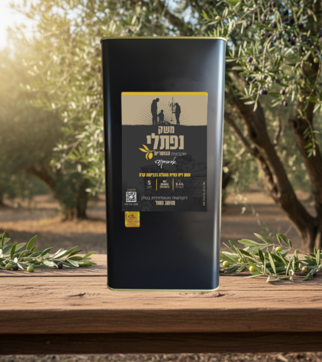 שמן זית - זן ארבקינה- 5 ליטר בפח