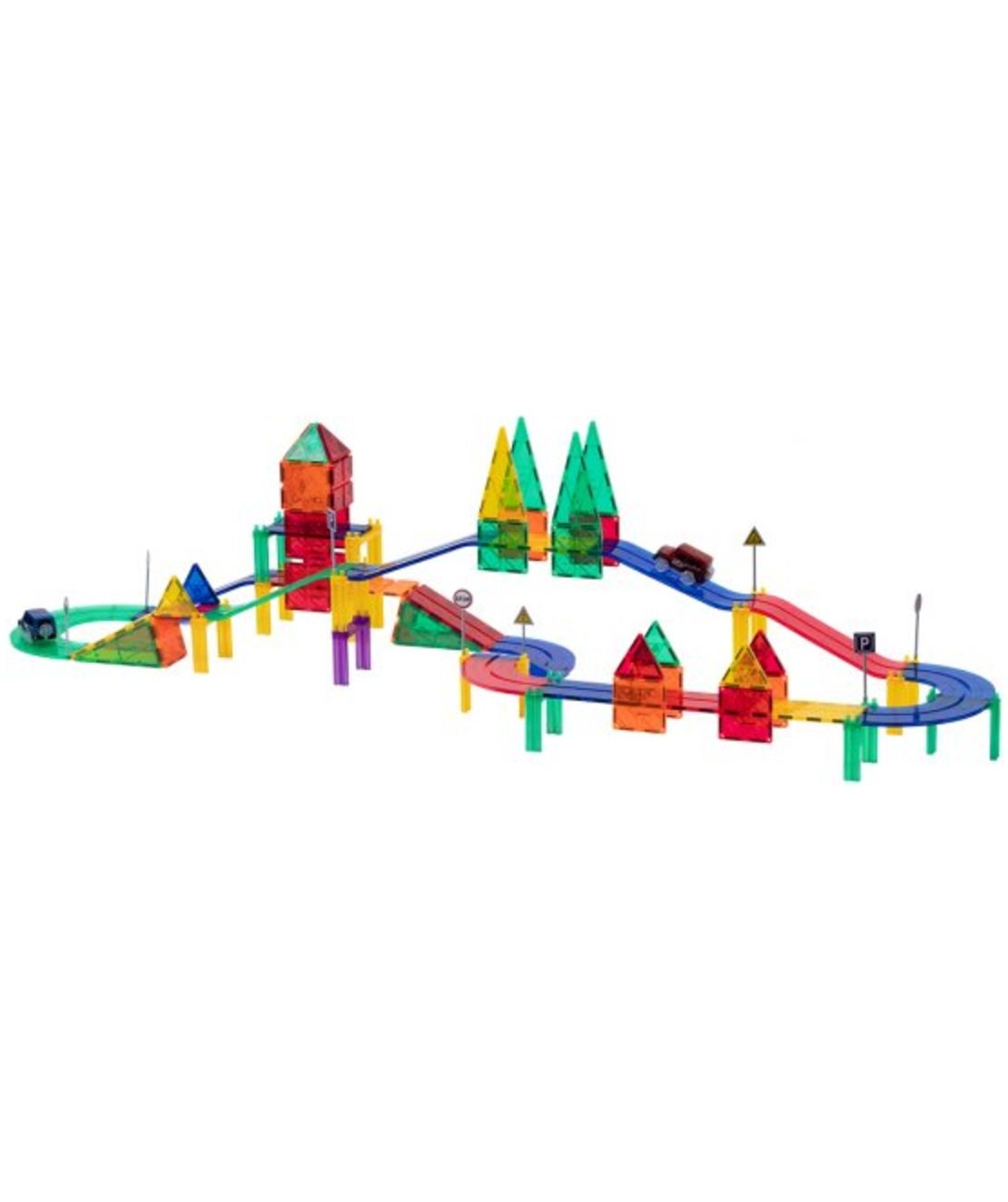 משחק מגנטים מסלול מכוניות 82 חלקים PLAYMAGER