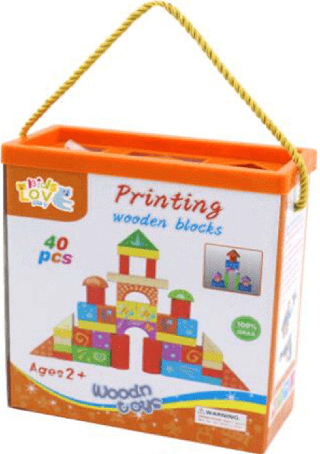 קוביות עץ בקופסא סדרן צורות 40 חלקים
