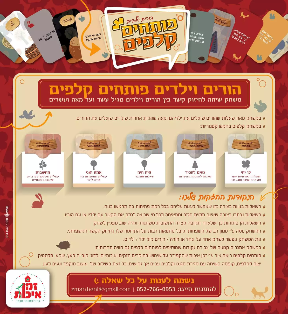 הורים וילדים פותחים קלפים