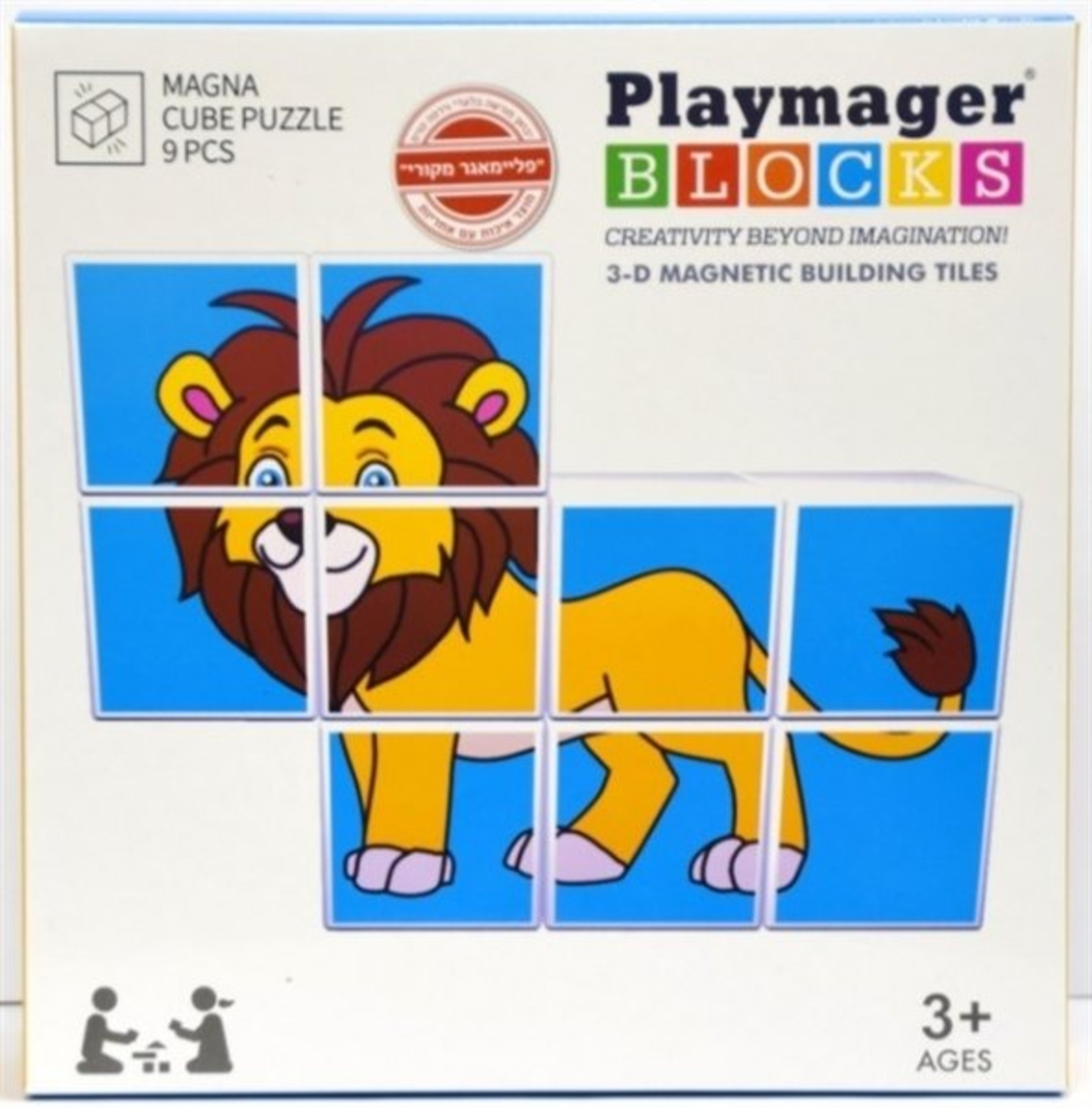 פאזל קוביות מגנט 9 חלקים PLAYMAGER
