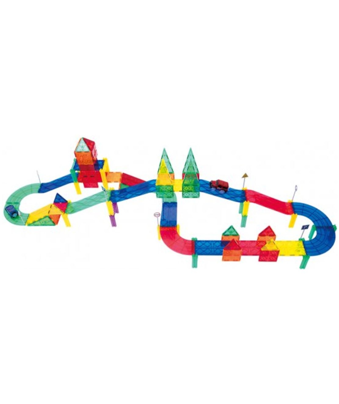 משחק מגנטים מסלול מכוניות 82 חלקים PLAYMAGER