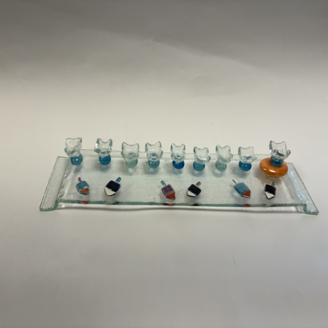 חנוכיית זכוכית דגם סביבונים