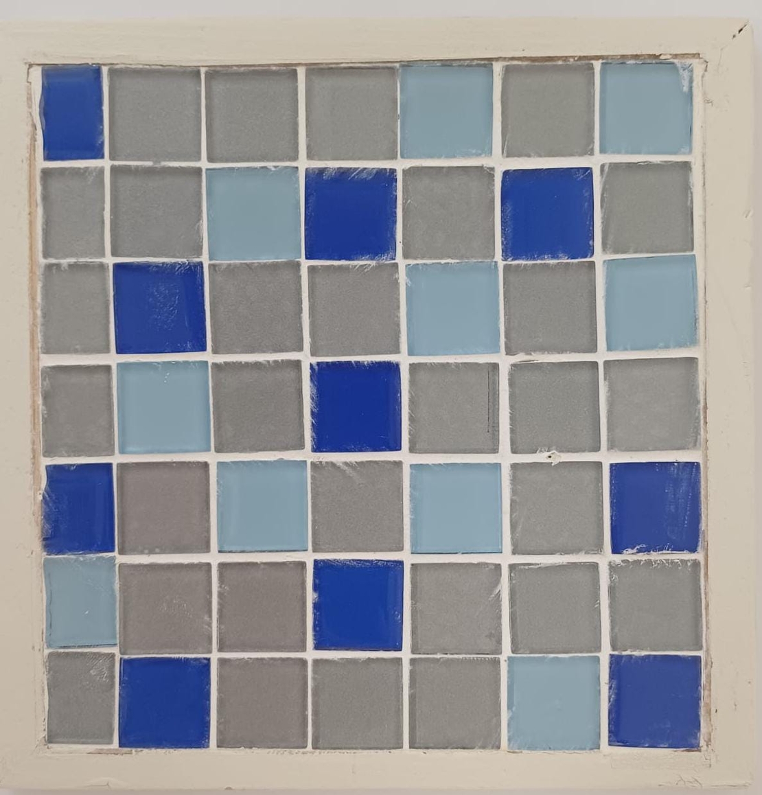 משטח לסירים פסיפס דגם קוביות גווני כחול