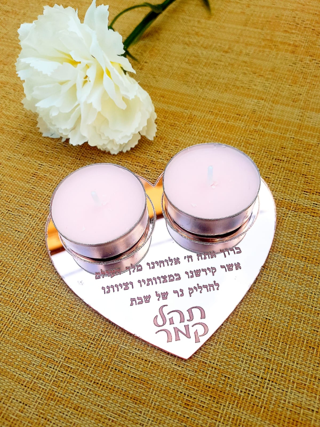 מעמד לנרות דגם לב