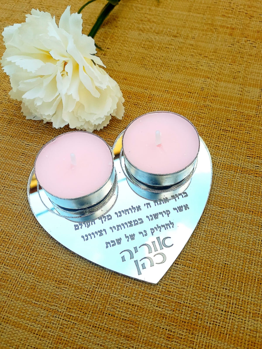מעמד לנרות דגם לב