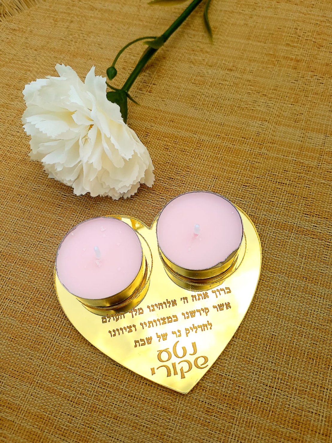 מעמד לנרות דגם לב