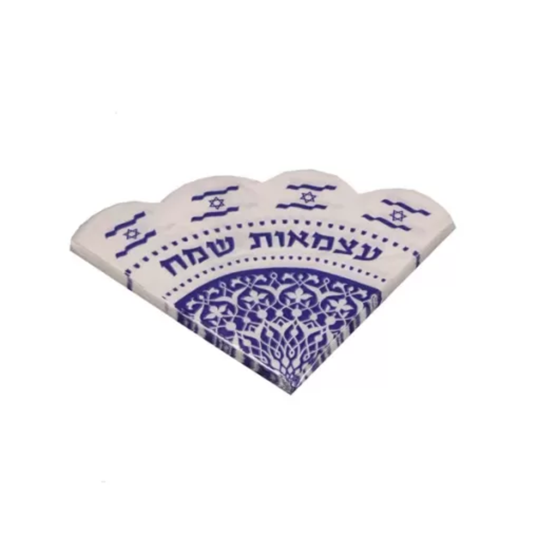חבילת 20 מפיות נייר צורת פרח – דגל ישראל ליום העצמאות