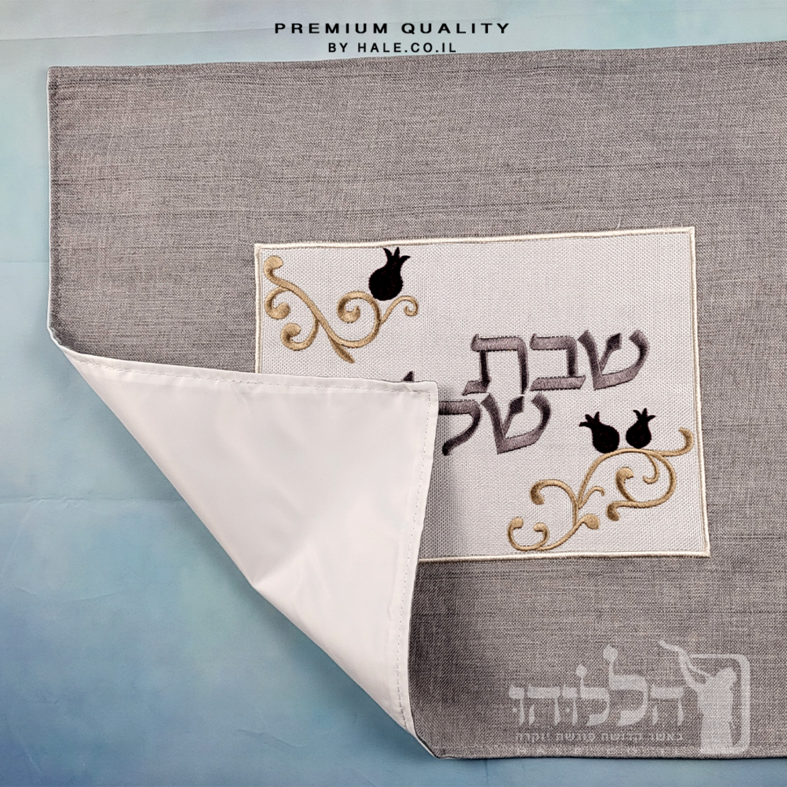כיסוי חלה מהודר רקמה שבת שלום - המחיר כולל רקמה לבחירתכם - 40X50 - דגם 982