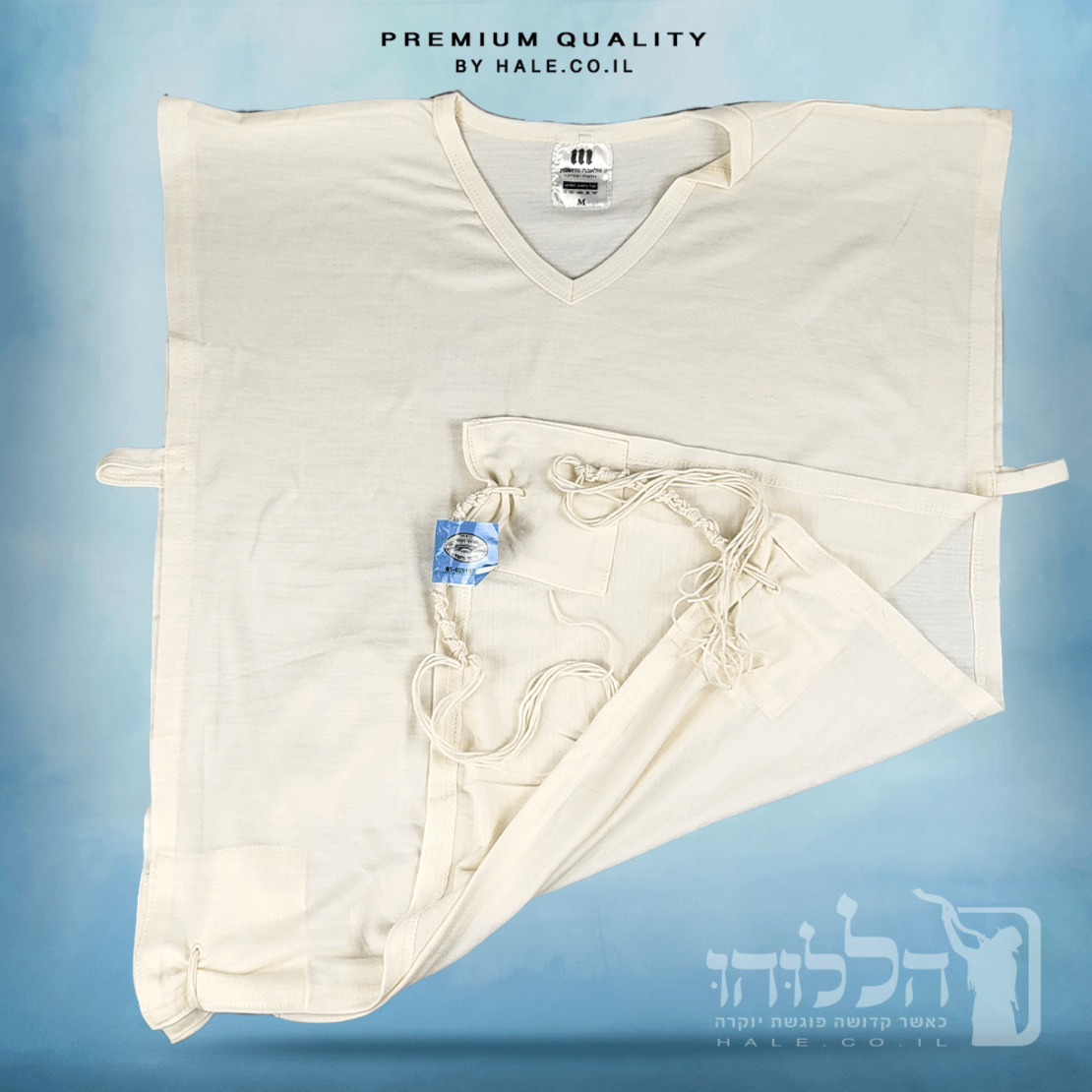 גופיה ציצית צמר משכן תכלת מ 100% צמר רחלים טהור 528