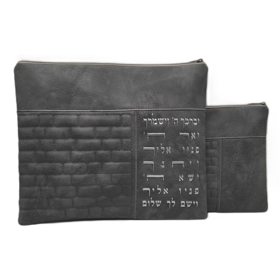סט תיקים לטלית ולתפילין דגם כותל אפור   - דגם 274