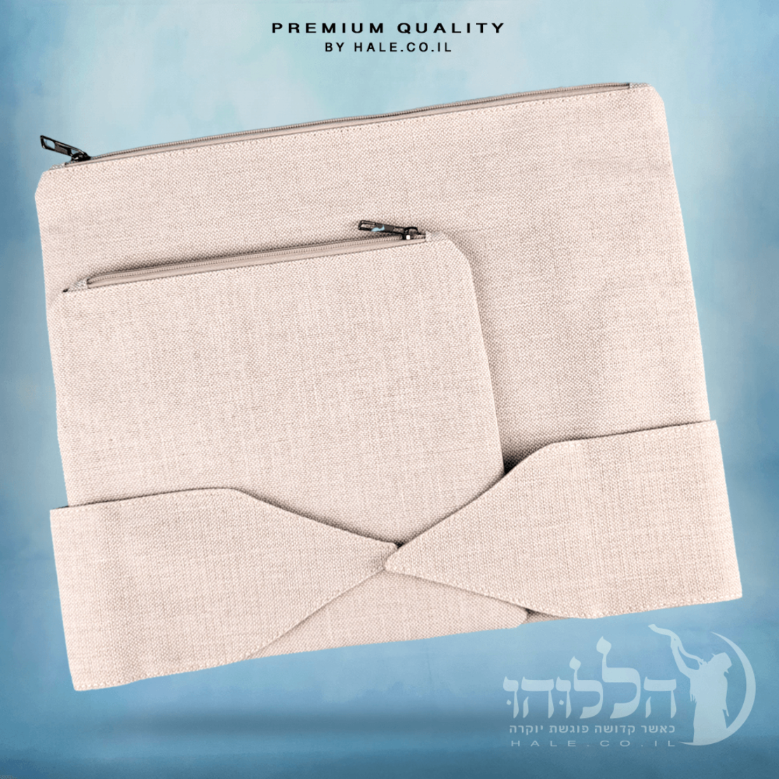 סט כיסוי לטלית תפילין ועטרה פשתן – דגם 230
