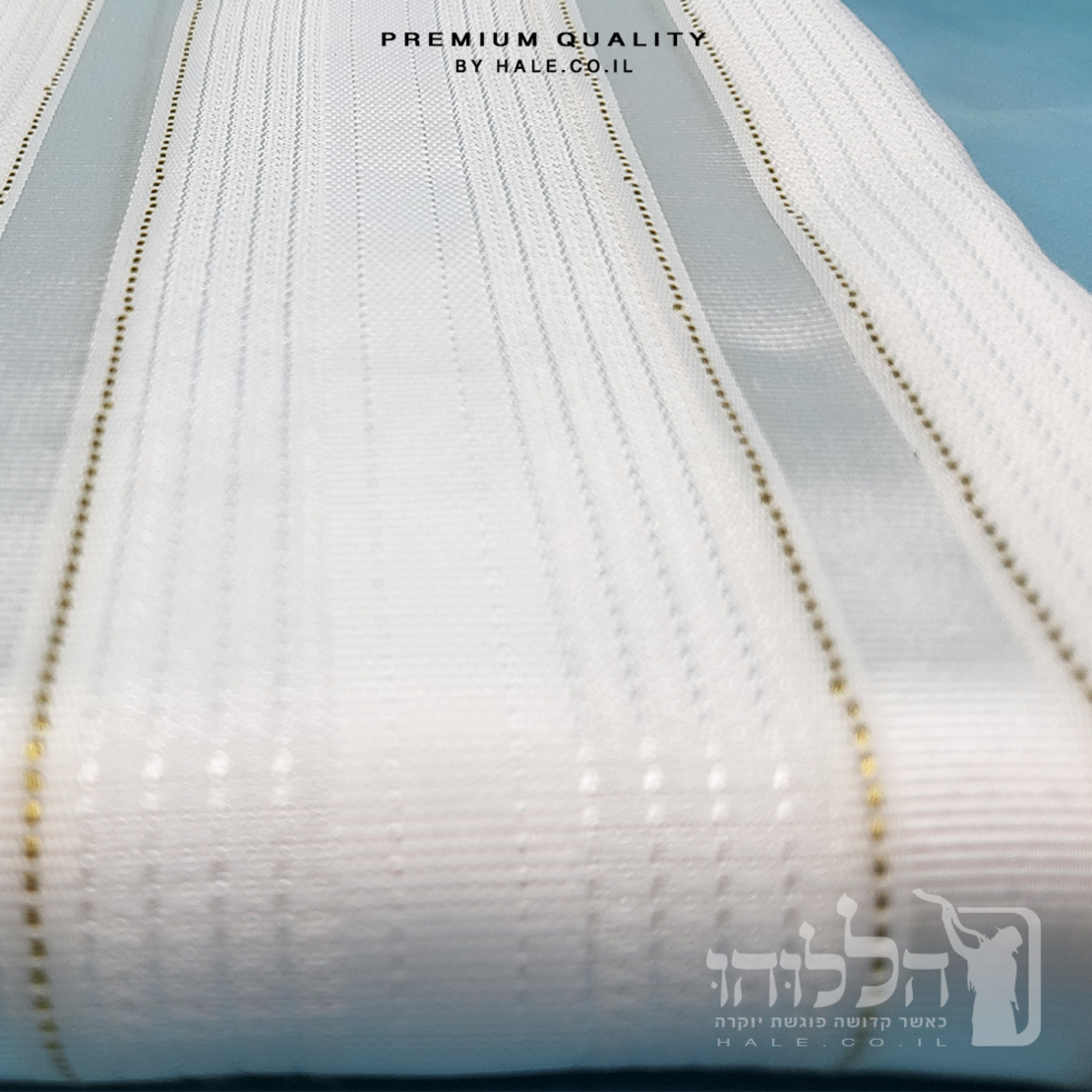 טלית חתנים אקרילן מהודרת פסים זהב לא מחליקה - 609
