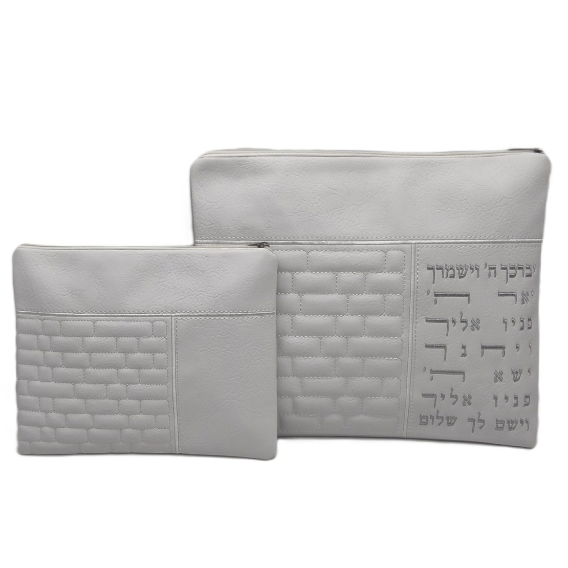סט תיקים לטלית ולתפילין דגם כותל לבן  - דגם 273