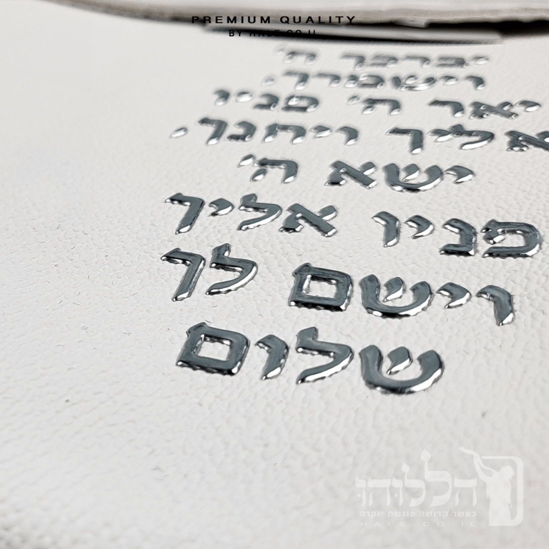 סט תיק לטלית ותפילין – דמוי עור דגם קרוק - לבן  219