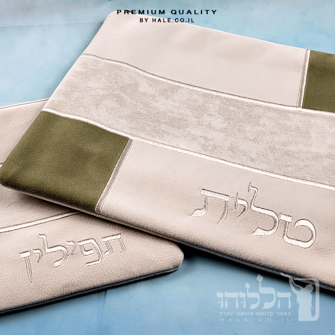 סט כיסוי לטלית ותפילין  אימפלה –  דגם חומה 205