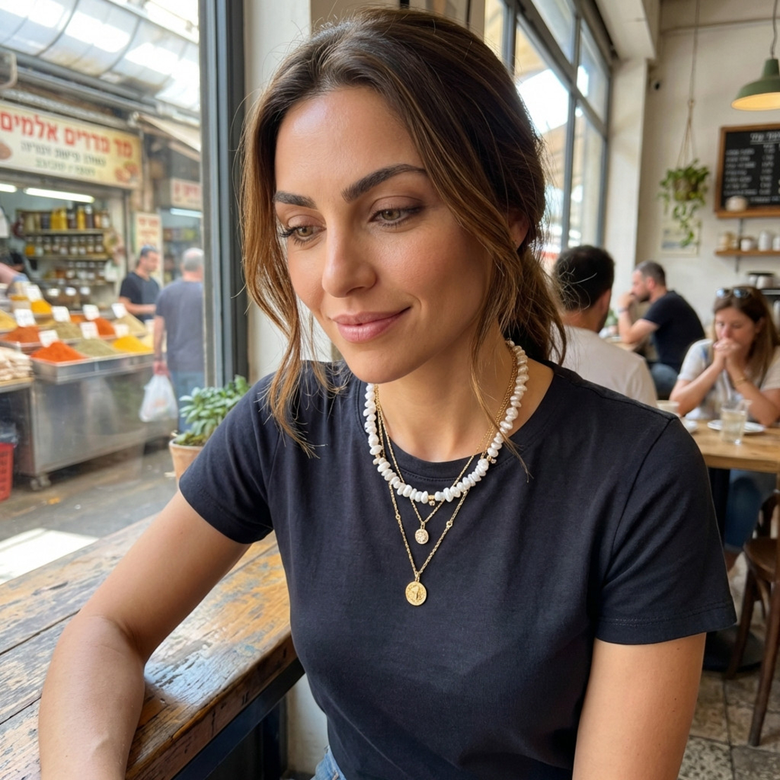 שרשרת שמפיין פנינים גדולות