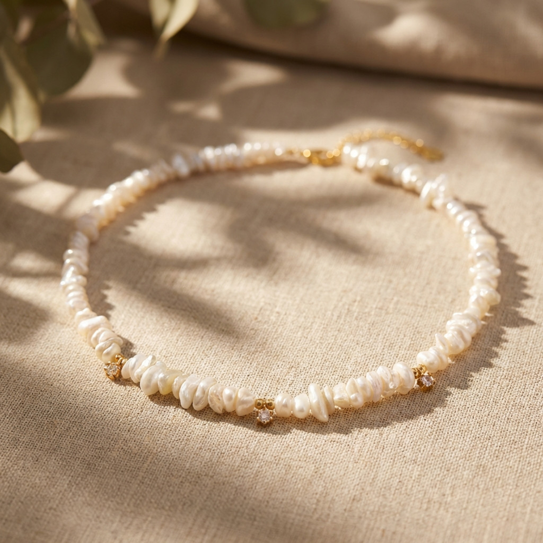 שרשרת שמפיין פנינים גדולות