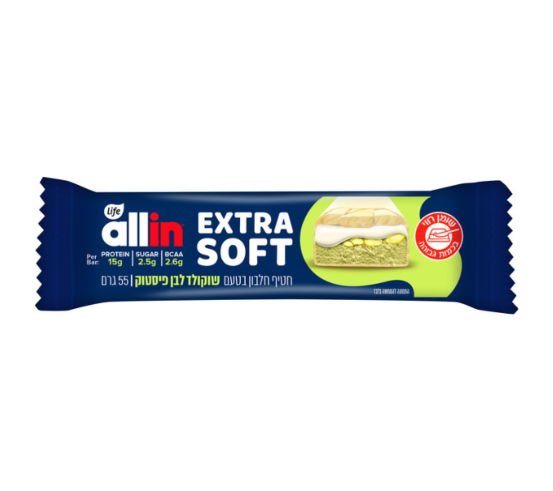 חטיף חלבון אול אין שוקולד פיסטוק Allin