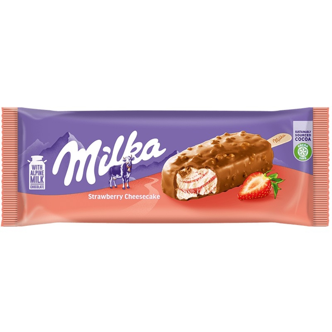 Milka עוגת גבינה ותות