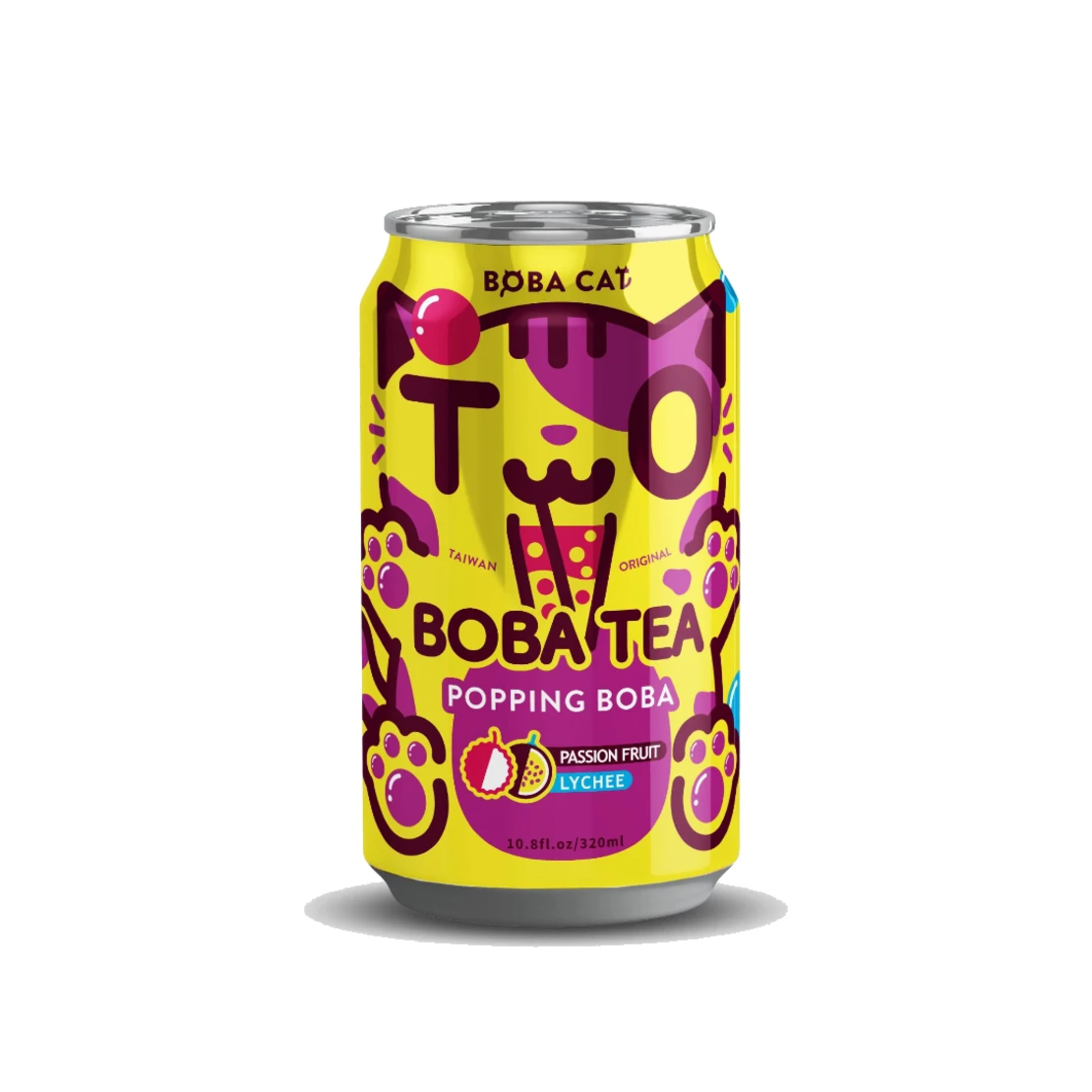 BOBA CAT עם כדורי ג'לי בטעם ליצ'י ופסיפלורה