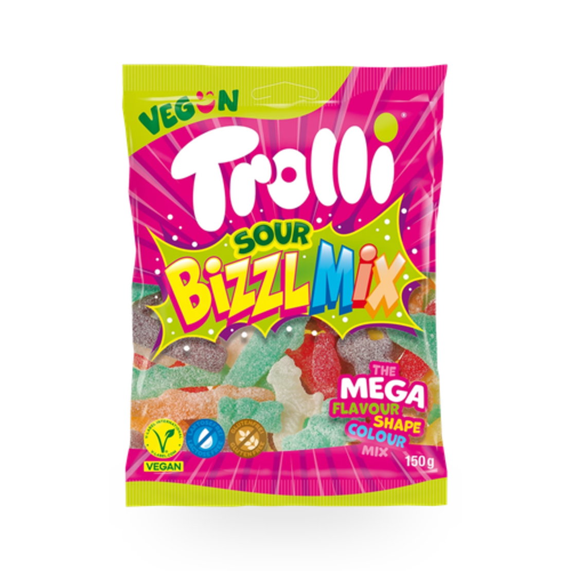 טרולי סוכריות גומי חמוצות בטעם פירות BIZZLE MIX