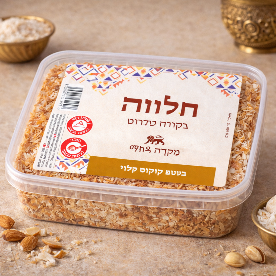 Acre halva with toasted coconut