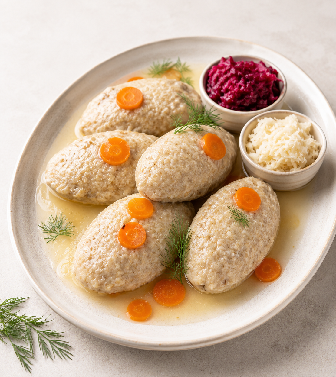 גפילטע פיש וחזרת – 4 קציצות