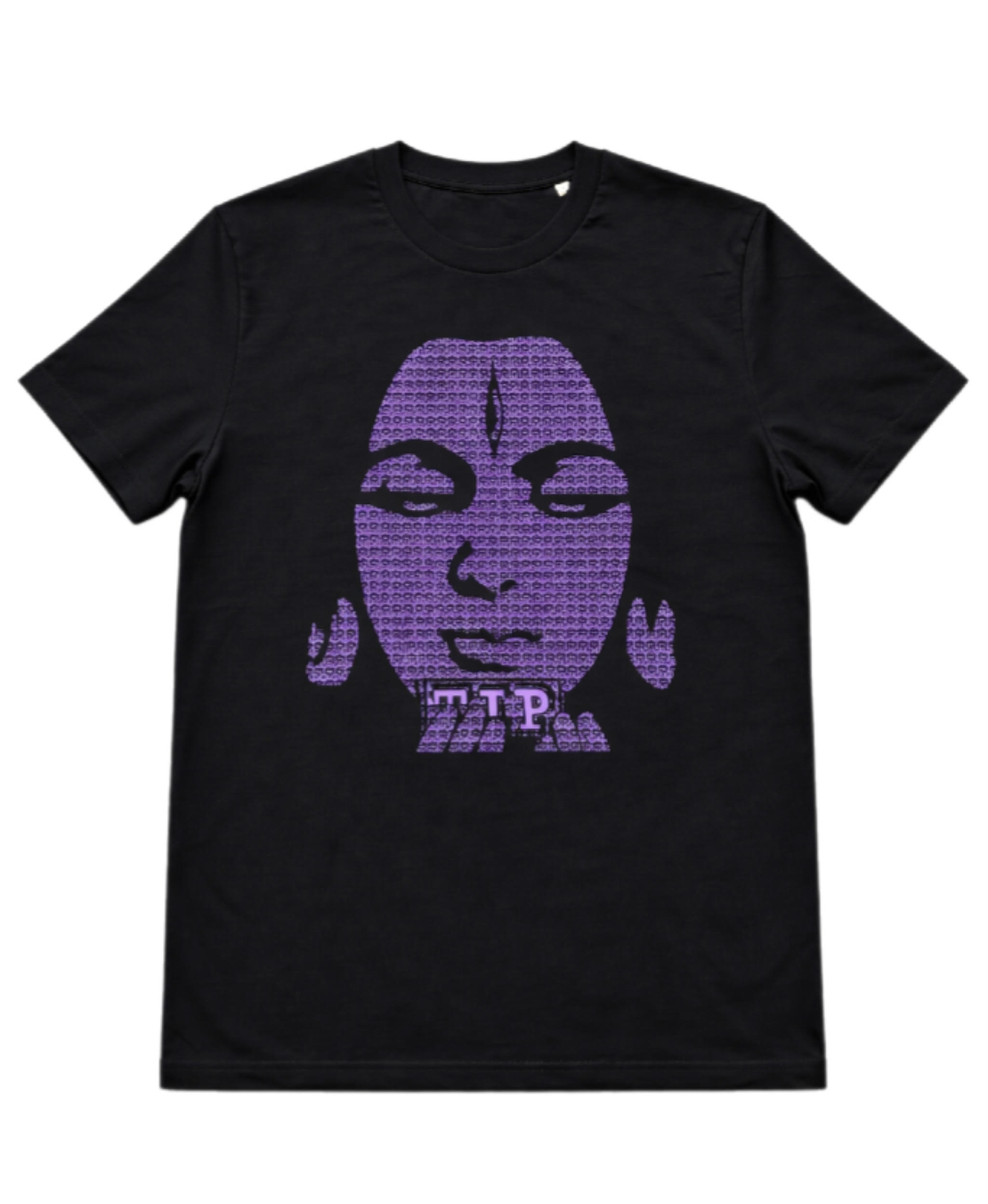 חולצת טי- black with neon purple ACID SHIVA t-shirt