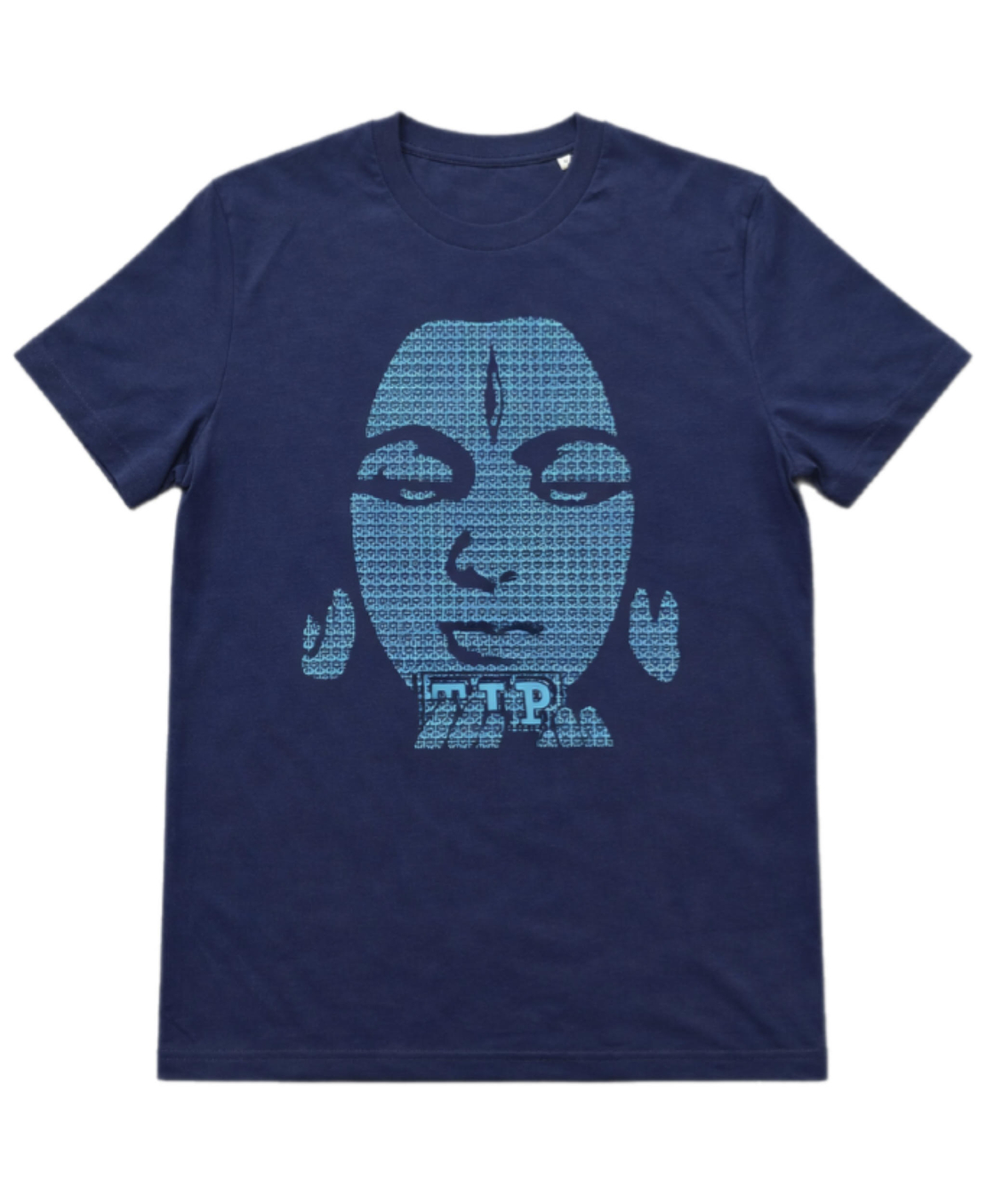 חולצת טי- navy with neon blue ACID SHIVA t-shirt
