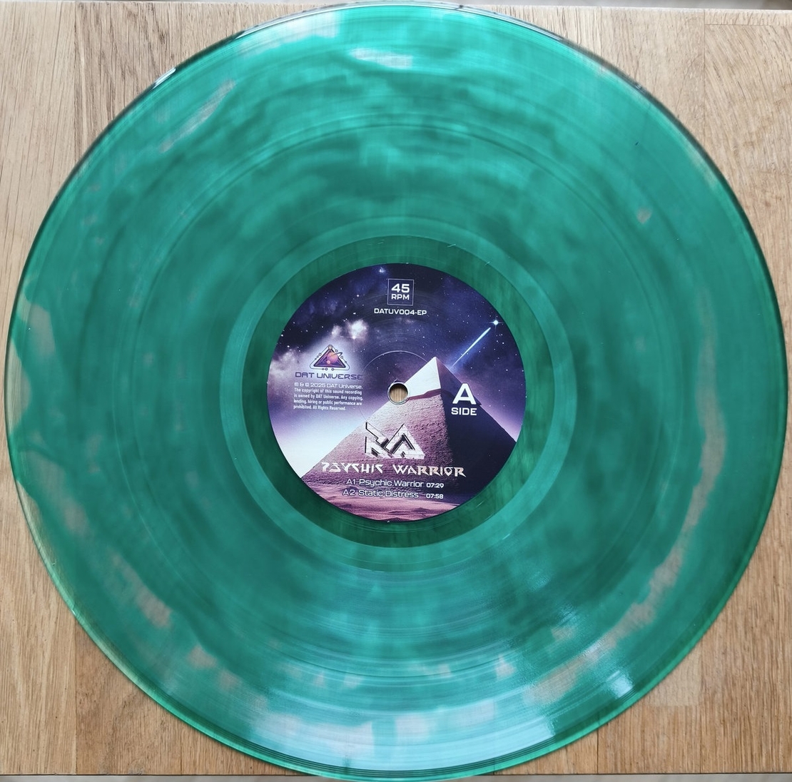 RA - Psychic Warrior EP in Transparent with Green splatter- תקליט ספאלטר ירוק